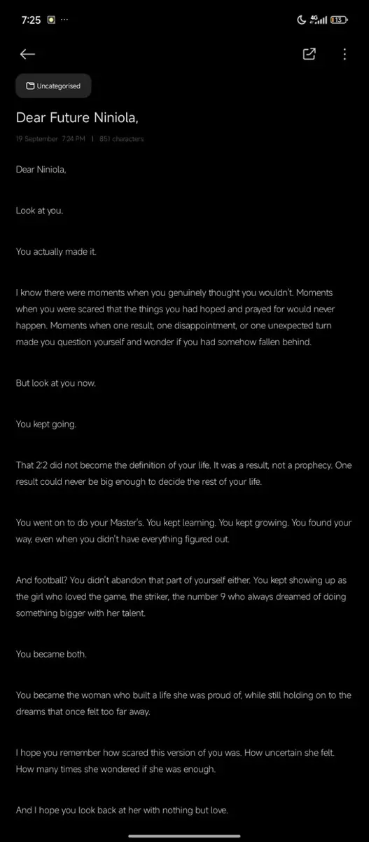 Write yourself a letter from a future that worked out